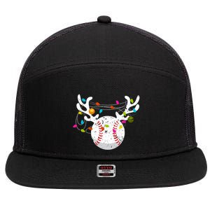 Christmas Lights Baseball Ball Funny Xmas Great Gift 7 Panel Mesh Trucker Snapback Hat