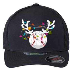 Christmas Lights Baseball Ball Funny Xmas Great Gift Flexfit Unipanel Trucker Cap