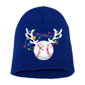 Christmas Lights Baseball Ball Funny Xmas Great Gift Short Acrylic Beanie