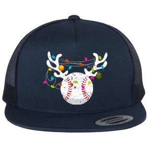 Christmas Lights Baseball Ball Funny Xmas Great Gift Flat Bill Trucker Hat