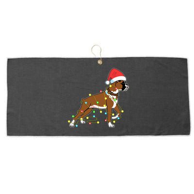 Christmas Lights Boxer Dog Lover Funny Gift Large Microfiber Waffle Golf Towel