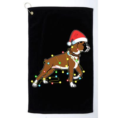 Christmas Lights Boxer Dog Lover Funny Gift Platinum Collection Golf Towel