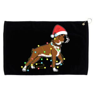 Christmas Lights Boxer Dog Lover Funny Gift Grommeted Golf Towel