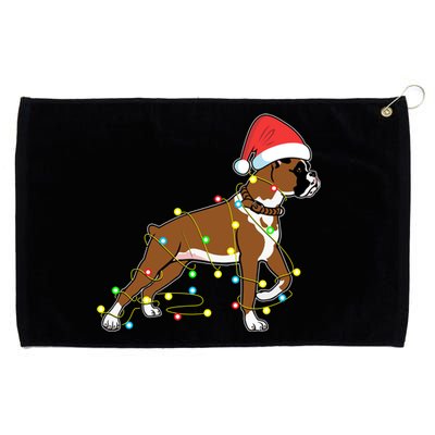 Christmas Lights Boxer Dog Lover Funny Gift Grommeted Golf Towel