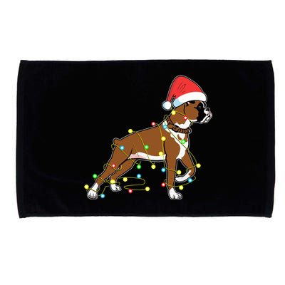 Christmas Lights Boxer Dog Lover Funny Gift Microfiber Hand Towel