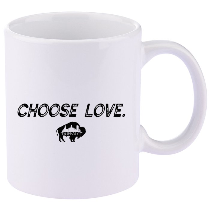 Choose Love Buffalo Stop Hate End Racism Choose Love Buffalo 11oz C Handle Ceramic Mug