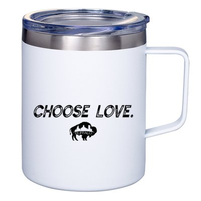 Choose Love Buffalo Stop Hate End Racism Choose Love Buffalo 12oz Stainless Steel Coffee Mug