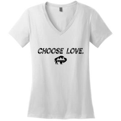 Choose Love Buffalo Stop Hate End Racism Choose Love Buffalo Women's V-Neck T-Shirt