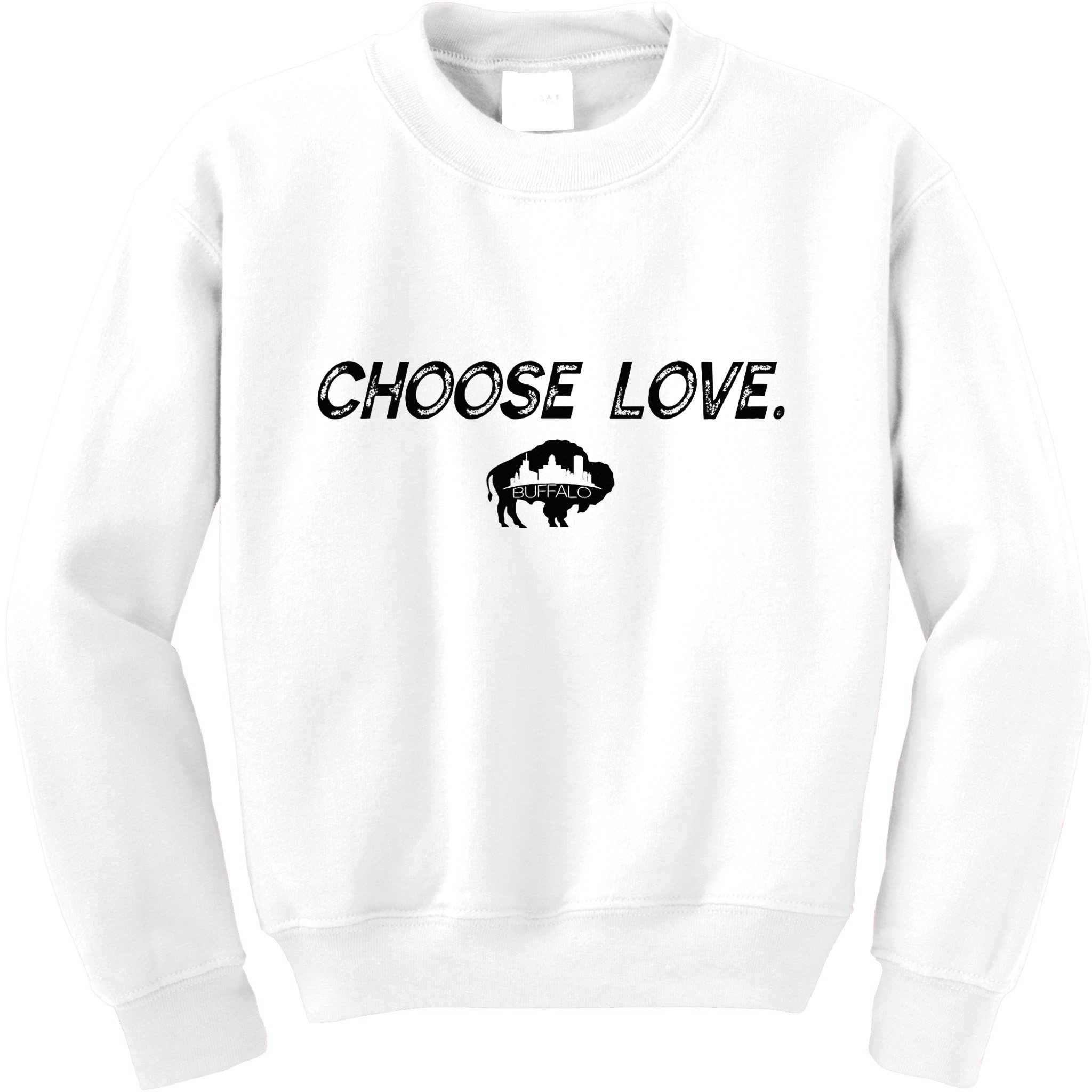 Choose Love Buffalo Stop Hate End Racism Choose Love Buffalo Kids Sweatshirt
