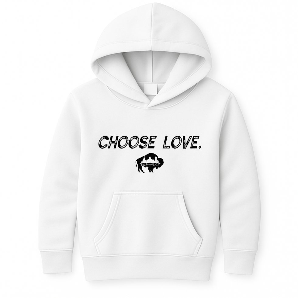Choose Love Buffalo Stop Hate End Racism Choose Love Buffalo Kids Hoodie