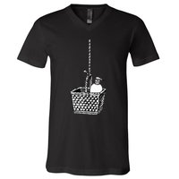 Creepy Lotion Basket True Crime Serial Killer Horror Movie V-Neck T-Shirt