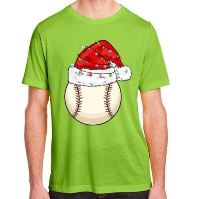 Christmas Lights Baseball Santa Hat Catcher Pitcher Pj Gift Adult ChromaSoft Performance T-Shirt