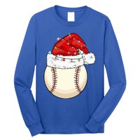 Christmas Lights Baseball Santa Hat Catcher Pitcher Pj Gift Long Sleeve Shirt