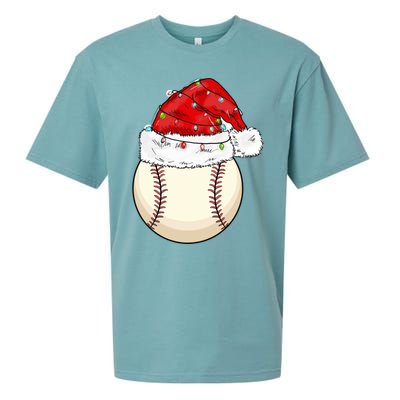 Christmas Lights Baseball Santa Hat Catcher Pitcher Pj Gift Sueded Cloud Jersey T-Shirt