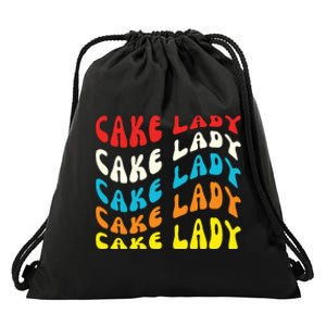 Cake Lady Baker Baking Funny Baker Drawstring Bag