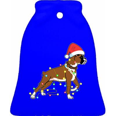 Christmas Lights Boxer Dog Lover Funny Gift Cool Gift Ceramic Bell Ornament