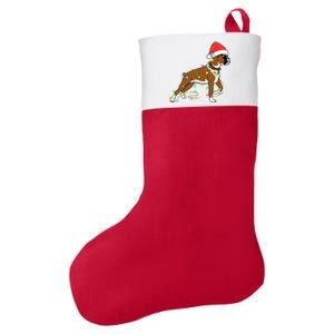 Christmas Lights Boxer Dog Lover Funny Gift Cool Gift Felt Holiday Christmas Stocking