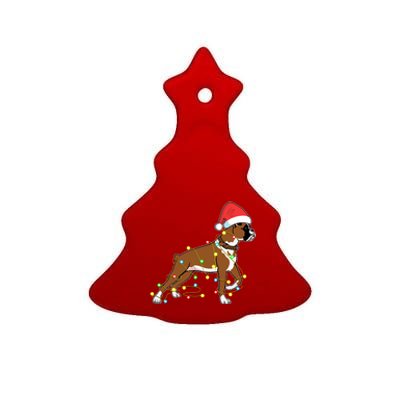 Christmas Lights Boxer Dog Lover Funny Gift Cool Gift Ceramic Tree Ornament