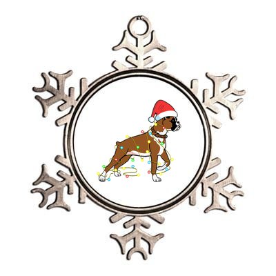 Christmas Lights Boxer Dog Lover Funny Gift Cool Gift Metallic Star Ornament