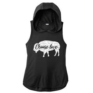 Choose Love Buffalo Ladies PosiCharge Tri-Blend Wicking Draft Hoodie Tank