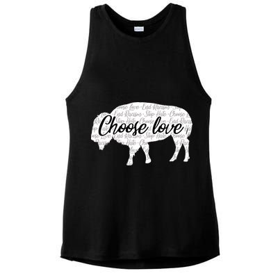 Choose Love Buffalo Ladies PosiCharge Tri-Blend Wicking Tank