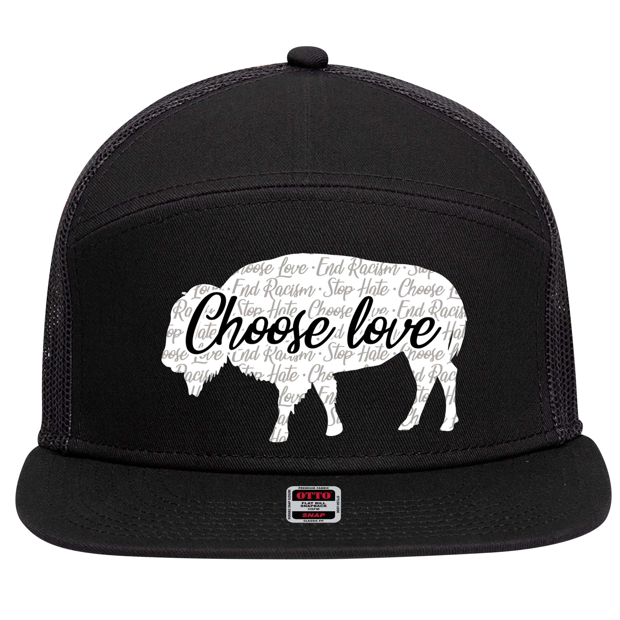Choose Love Buffalo 7 Panel Mesh Trucker Snapback Hat