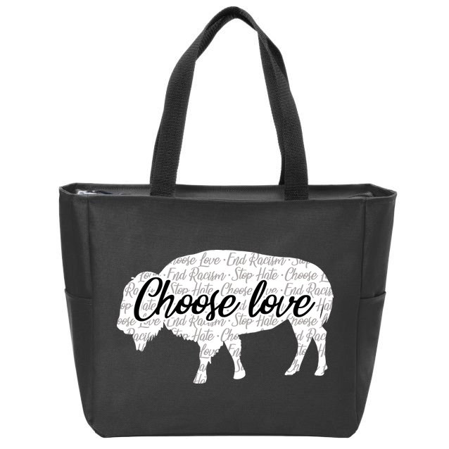 Choose Love Buffalo Zip Tote Bag