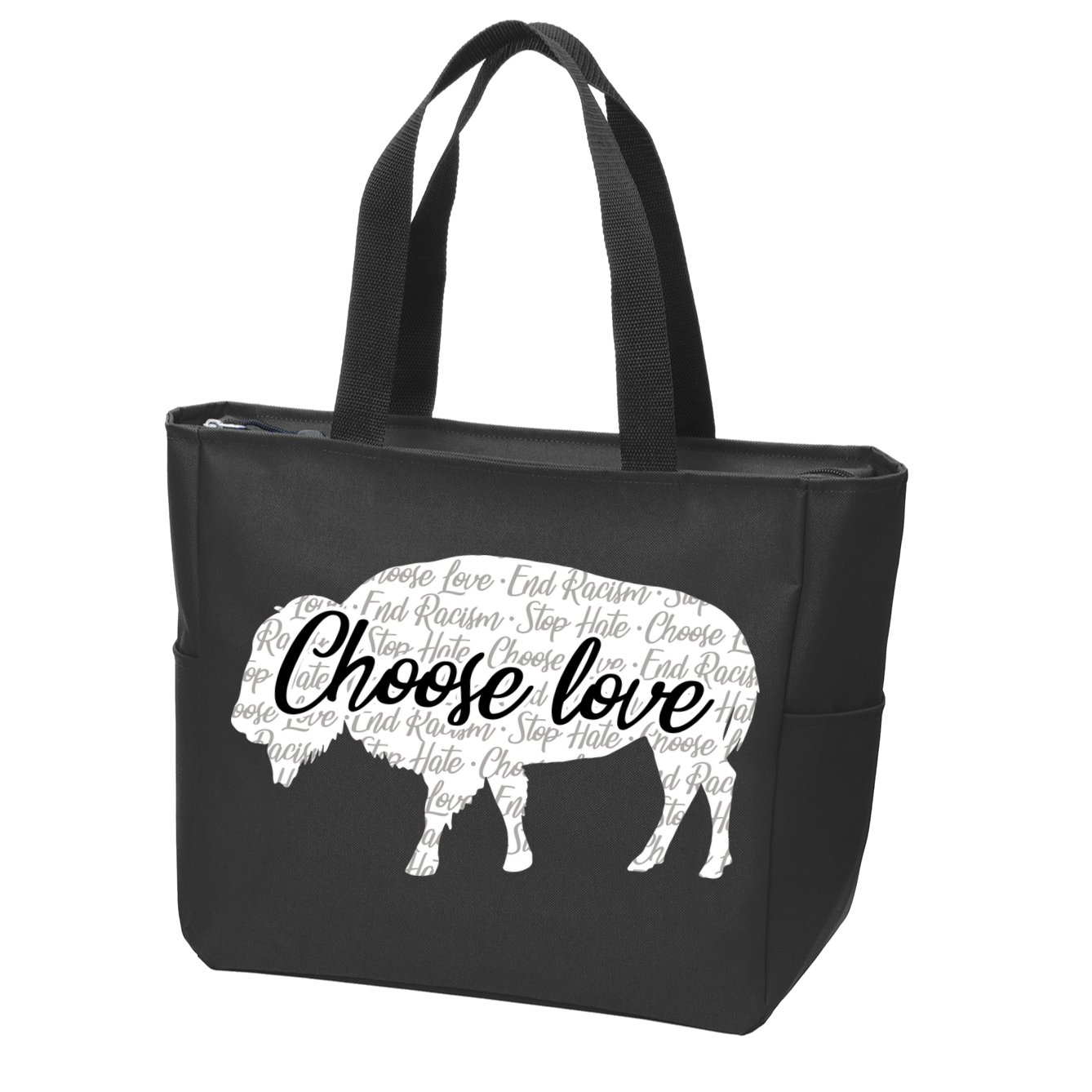 Choose Love Buffalo Zip Tote Bag