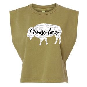 Choose Love Buffalo Garment-Dyed Women's Muscle Tee