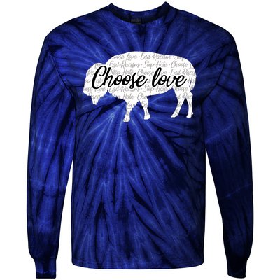 Choose Love Buffalo Tie-Dye Long Sleeve Shirt