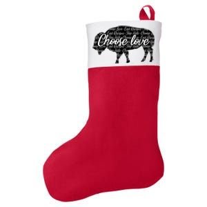 Choose Love Buffalo Felt Holiday Christmas Stocking