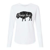 Choose Love Buffalo Womens Cotton Relaxed Long Sleeve T-Shirt