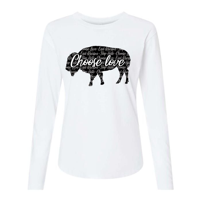 Choose Love Buffalo Womens Cotton Relaxed Long Sleeve T-Shirt