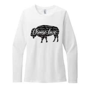 Choose Love Buffalo Womens CVC Long Sleeve Shirt