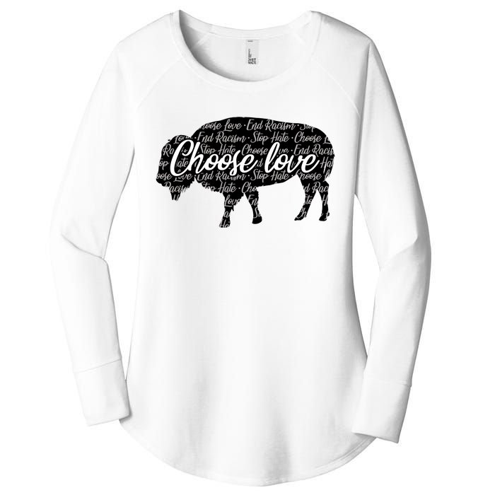 Choose Love Buffalo Women's Perfect Tri Tunic Long Sleeve Shirt