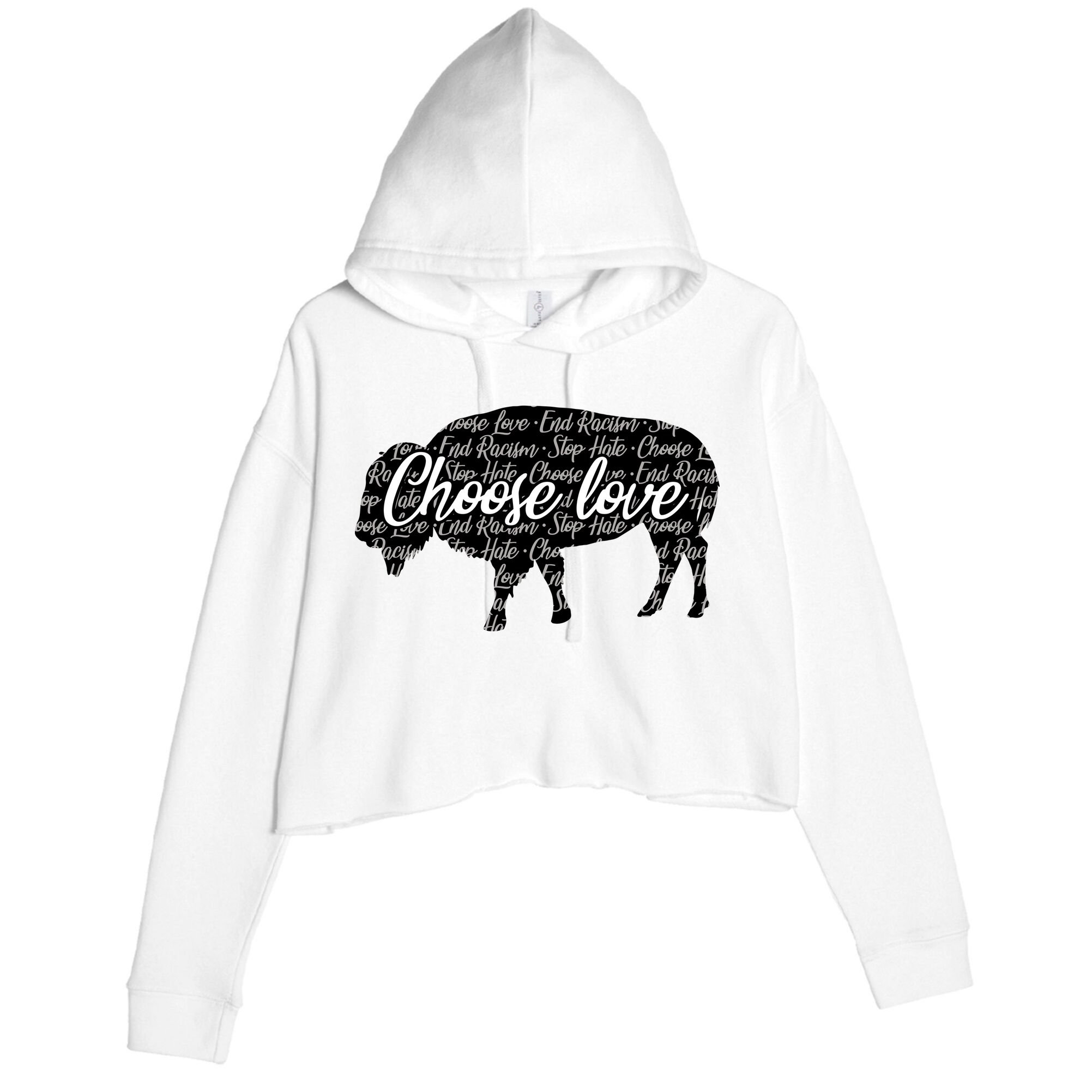 Choose Love Buffalo Crop Fleece Hoodie