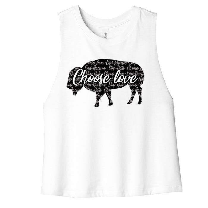 Choose Love Buffalo Women's Racerback Cropped Tank