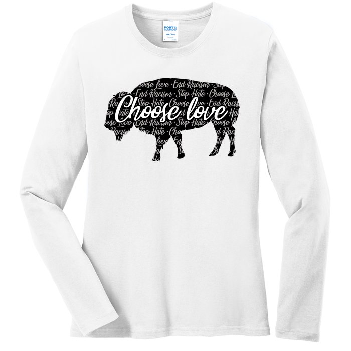 Choose Love Buffalo Ladies Long Sleeve Shirt