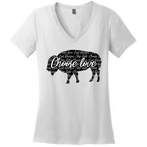 Choose Love Buffalo Women's V-Neck T-Shirt