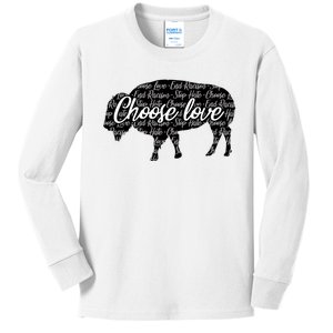 Choose Love Buffalo Kids Long Sleeve Shirt