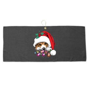 Christmas Lights Beagle Funny Dog Xmas Cool Gift Large Microfiber Waffle Golf Towel