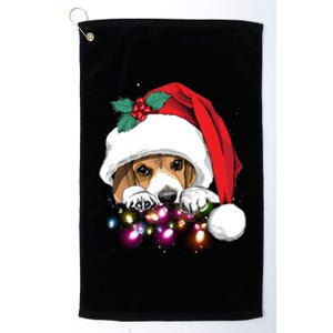 Christmas Lights Beagle Funny Dog Xmas Cool Gift Platinum Collection Golf Towel