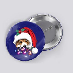 Christmas Lights Beagle Funny Dog Xmas Cool Gift Button