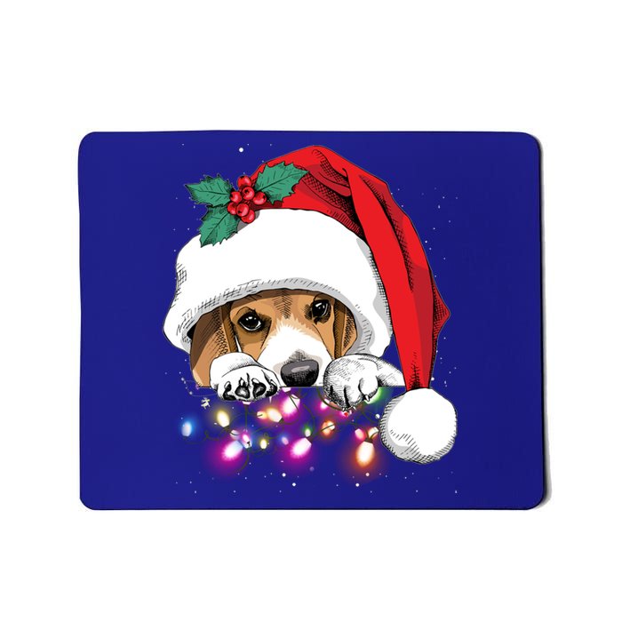 Christmas Lights Beagle Funny Dog Xmas Cool Gift Mousepad