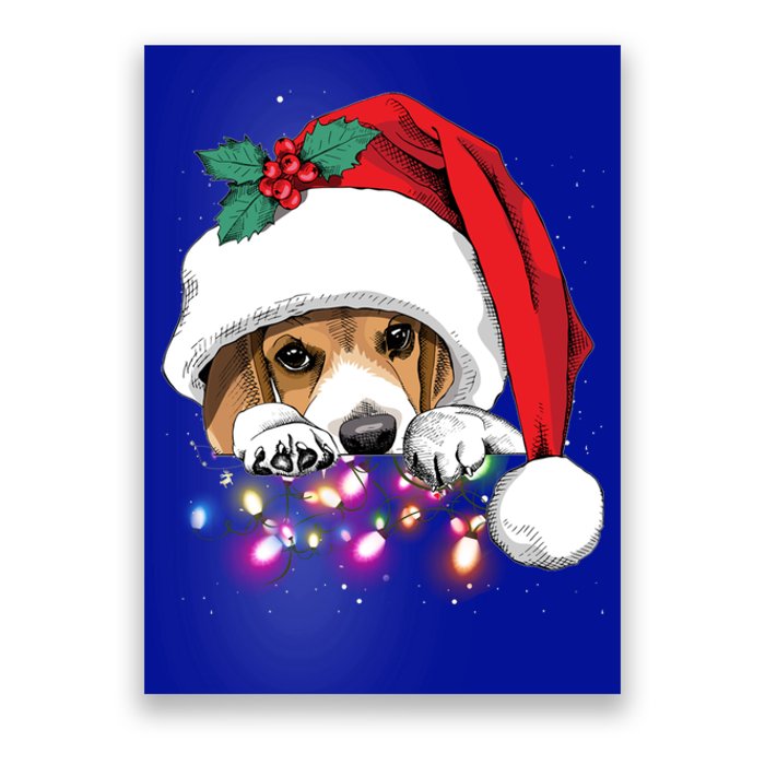 Christmas Lights Beagle Funny Dog Xmas Cool Gift Poster