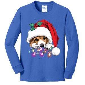 Christmas Lights Beagle Funny Dog Xmas Cool Gift Kids Long Sleeve Shirt