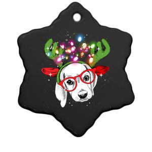 Christmas Lights Beagle Funny Xmas Funny Gift Ceramic Star Ornament