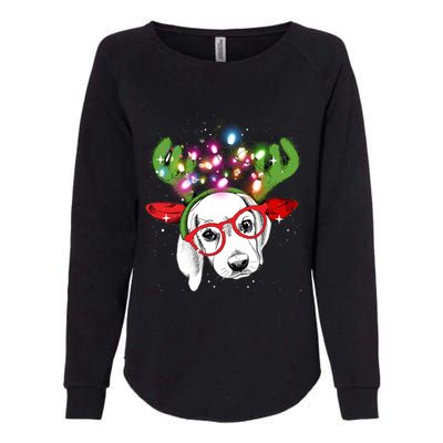 Christmas Lights Beagle Funny Xmas Funny Gift Womens California Wash Sweatshirt