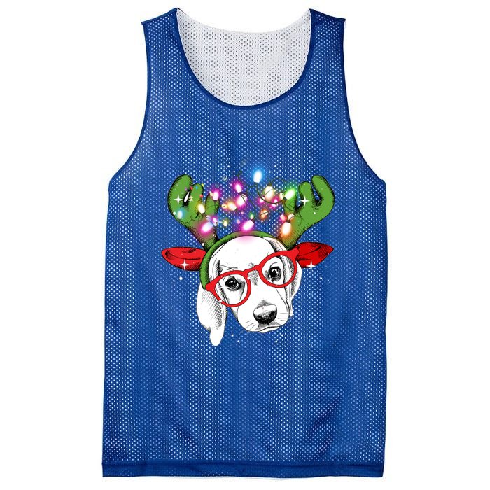 Christmas Lights Beagle Funny Xmas Funny Gift Mesh Reversible Basketball Jersey Tank