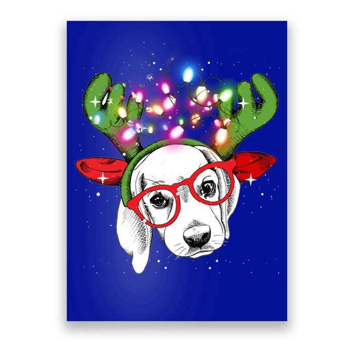 Christmas Lights Beagle Funny Xmas Funny Gift Poster